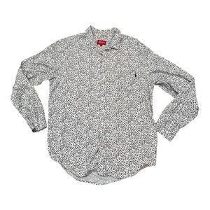 Supreme Black and White Casual Button Down Shirt